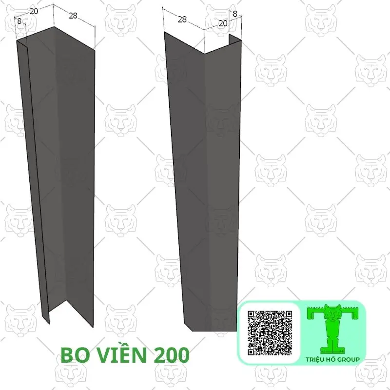 Phụ kiện bo viền của tấm lợp hợp kim nhôm khổ hữu dụng 200mm khổ sản phẩm 220mm