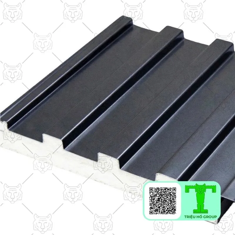 Tấm lợp hợp kim nhôm sóng màu xám với lớp cách nhiệt màu trắng