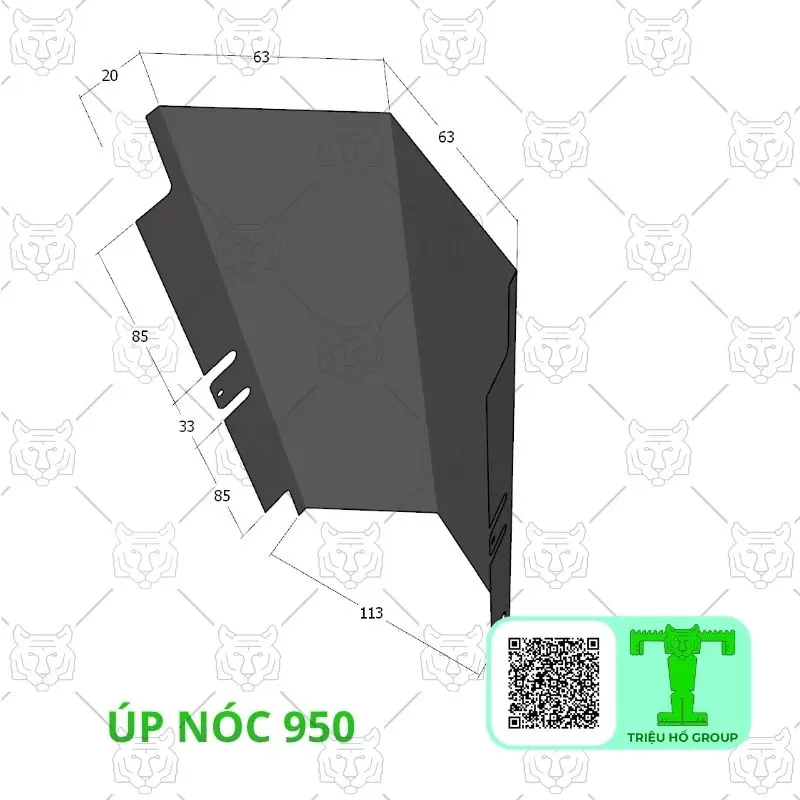 Phụ kiện úp nóc của tấm lợp hợp kim nhôm khổ hữu dụng 950mm khổ sản phẩm 980mm